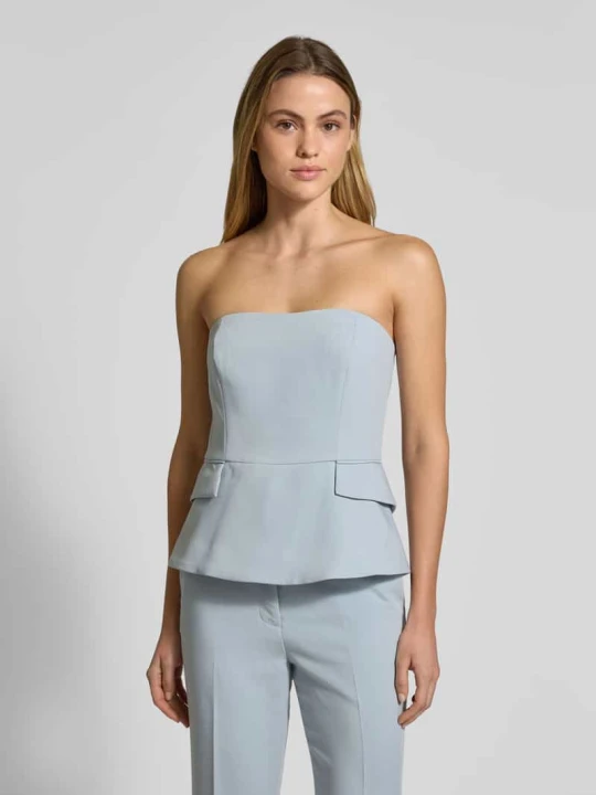 Zdjęcie produktu Top bluzkowy o kroju slim fit z zamkiem błyskawicznym z tyłu INFLUENCER'S CHOICE BY P&C* Jasnoniebieski