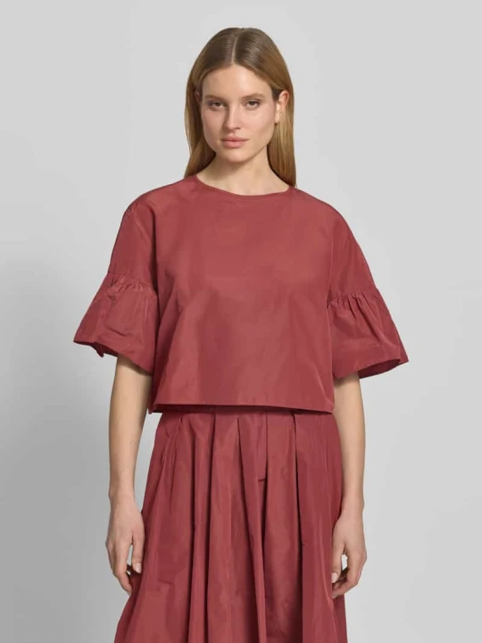 Zdjęcie produktu Top bluzkowy o skróconym kroju z dodatkiem bawełny model 'BREAK' Weekend Max Mara Ciemnoczerwony