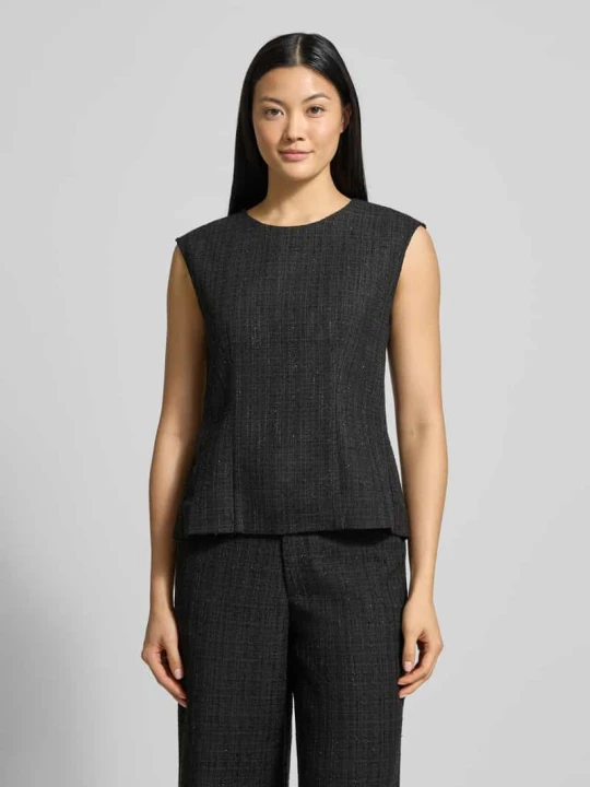 Zdjęcie produktu Top bluzkowy z efektem bouclé model ‘Rafli’ NEO NOIR Czarny
