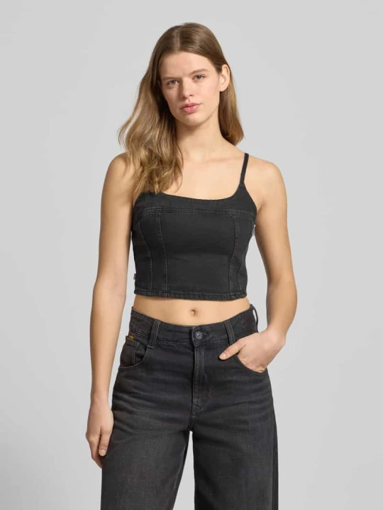 Zdjęcie produktu Top crop o kroju slim fit z czystej bawełny model 'JADINE' Levi's Czarny
