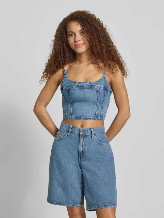 Zdjęcie produktu Top crop o kroju slim fit z czystej bawełny model 'JADINE' Levi's Jeansowy niebieski