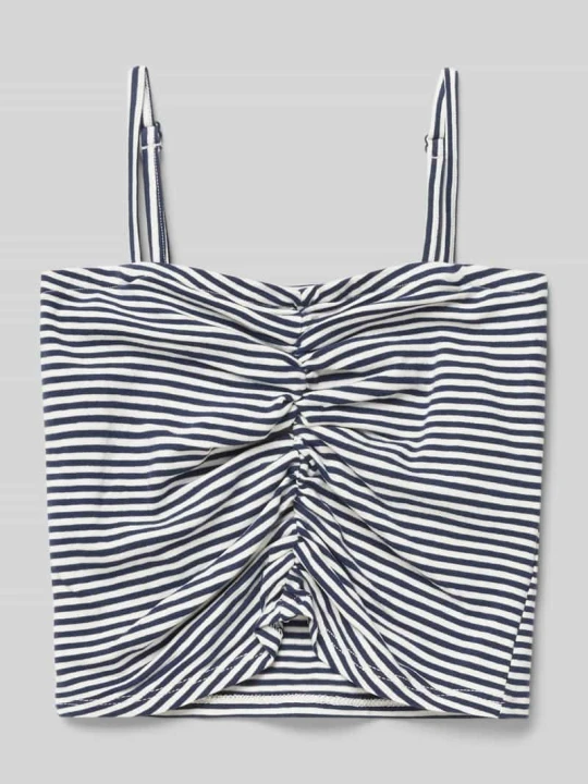 Zdjęcie produktu Top crop o kroju slim fit z mieszanki bawełny s.Oliver Granatowy