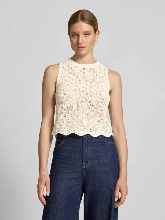 Zdjęcie produktu Top crop o kroju slim fit z mieszanki bawełny Tom Tailor Biały