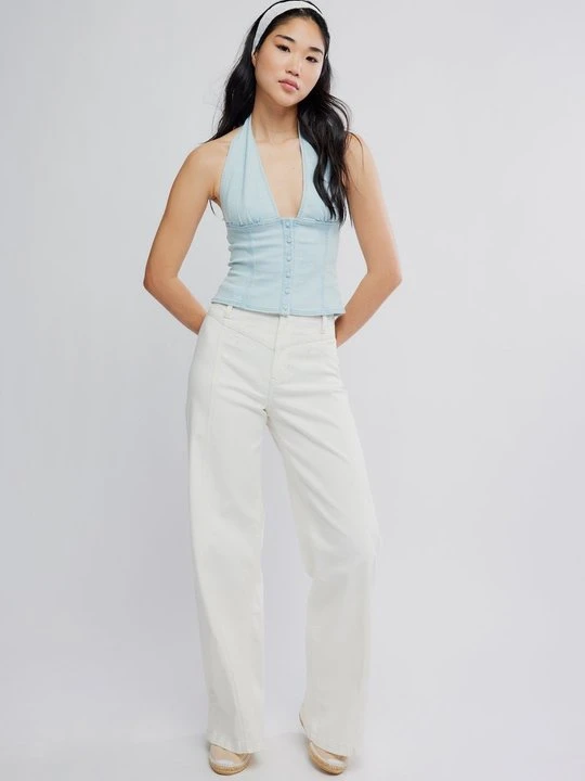 Zdjęcie produktu Top Free People jasnoniebieski denim