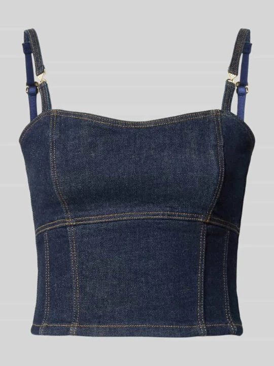 Zdjęcie produktu Top jeansowy z cienkie ramiączka model 'ZELDA' Guess Ciemnoniebieski