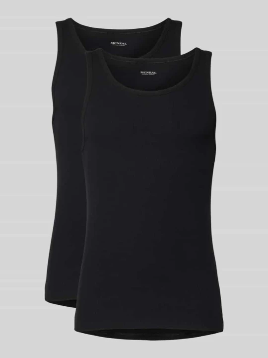 Zdjęcie produktu Top krój slim fit z okrągłym dekoltem w 2‑pakiecie MCNEAL Czarny