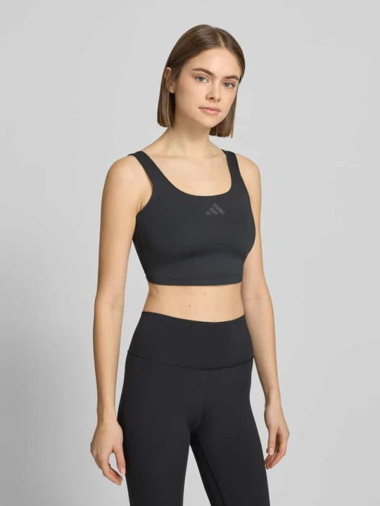 Zdjęcie produktu Crop top z nadrukiem z logo Adidas Czarny