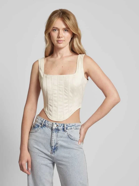 Zdjęcie produktu Top krótki z prostokątnym dekoltem model ‘ORIOLA’ Guess