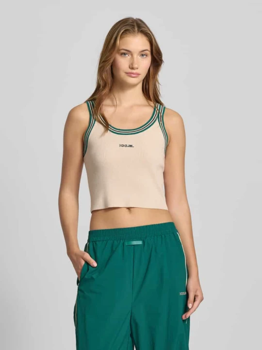 Zdjęcie produktu Top krótki o kroju slim fit z domieszką kaszmiru Karo Kauer Biały