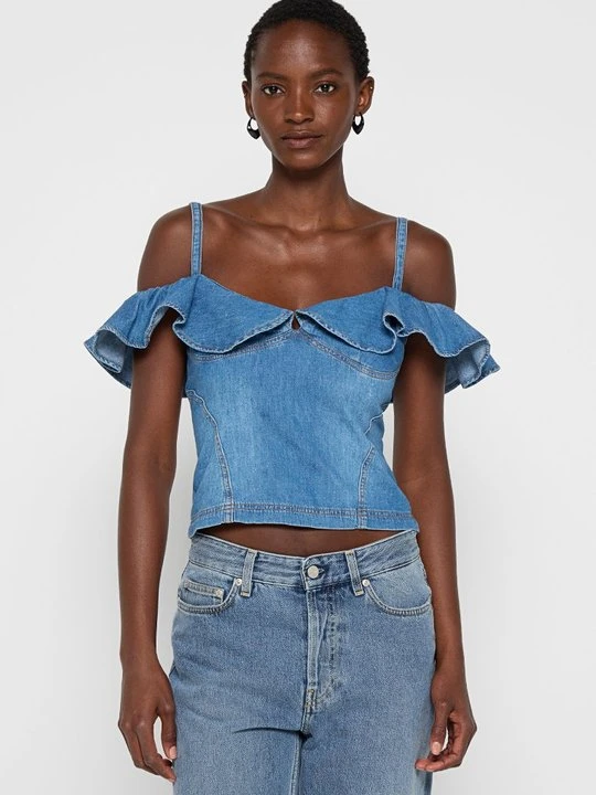 Zdjęcie produktu Top MOSCHINO jasnoniebieski denim