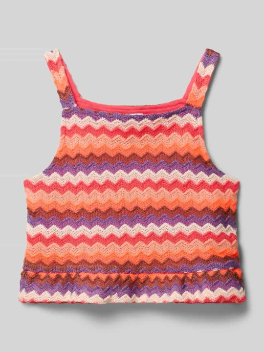 Zdjęcie produktu Top na ramiączkach o kroju loose fit ze wzorem na całej powierzchni s.Oliver Koralowy