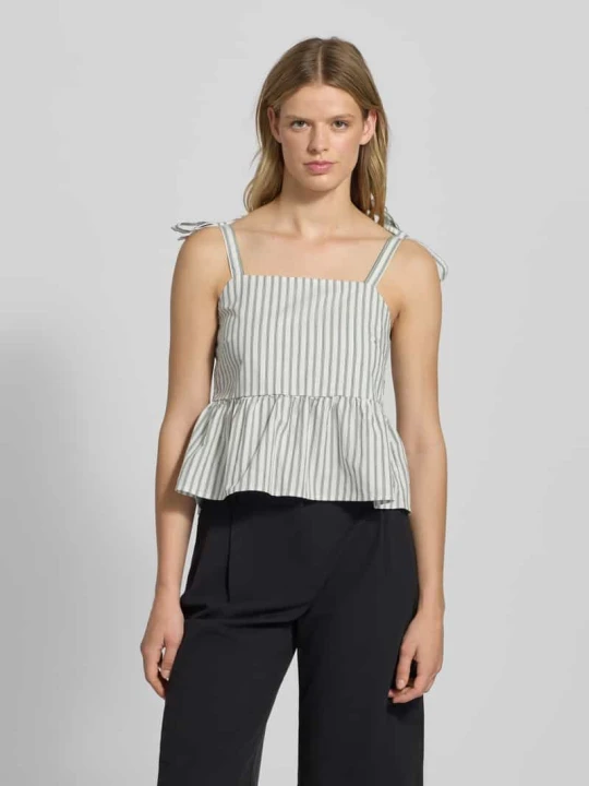 Zdjęcie produktu Top na ramiączkach o kroju regular fit z czystej bawełny model ‘TAELYN’ Pieces Złamany biały