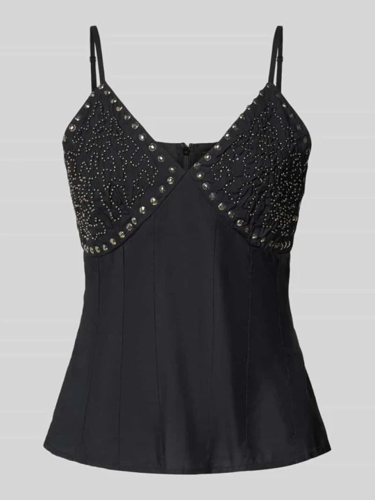 Zdjęcie produktu Top na ramiączkach o kroju regular fit z mieszanki wiskozy model 'HEATHER' Vero Moda Czarny