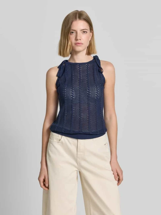 Zdjęcie produktu Top na ramiączkach o kroju relaxed fit z mieszanka bawełny model 'LUX LIGHT' Vero Moda Ciemnoniebieski