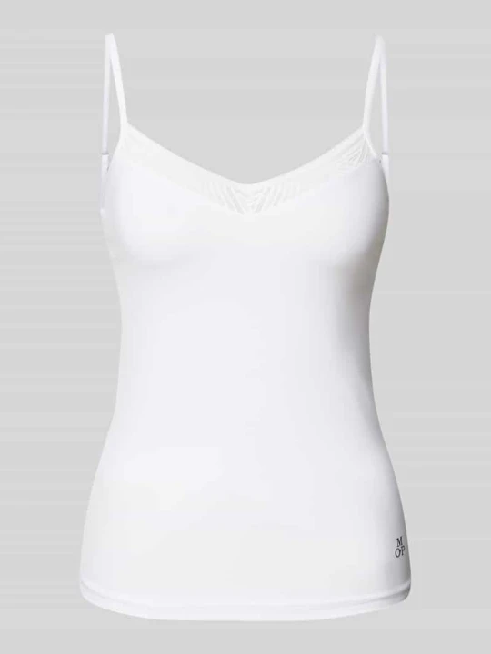 Zdjęcie produktu Top na ramiączkach o kroju shaped fit z obszyciem koronką Marc O'Polo Biały