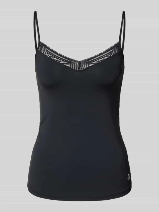 Zdjęcie produktu Top na ramiączkach o kroju shaped fit z obszyciem koronką Marc O'Polo Czarny