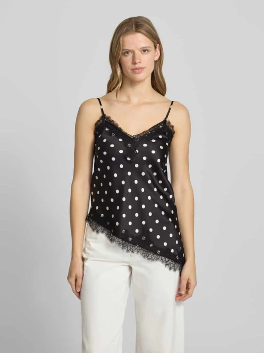 Zdjęcie produktu Top na ramiączkach o kroju slim fit z asymetrycznym tułowiem model 'BELLA' Only Czarny