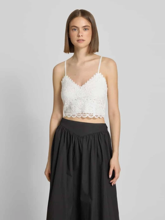 Zdjęcie produktu Top na ramiączkach o kroju slim fit z mieszanka wiskozy model 'HONEY' Only Złamany biały