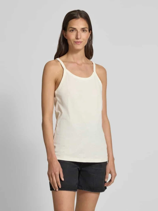 Zdjęcie produktu Top na ramiączkach o kroju slim fit z mieszanki bawełny i konopi Marc O'Polo Biały