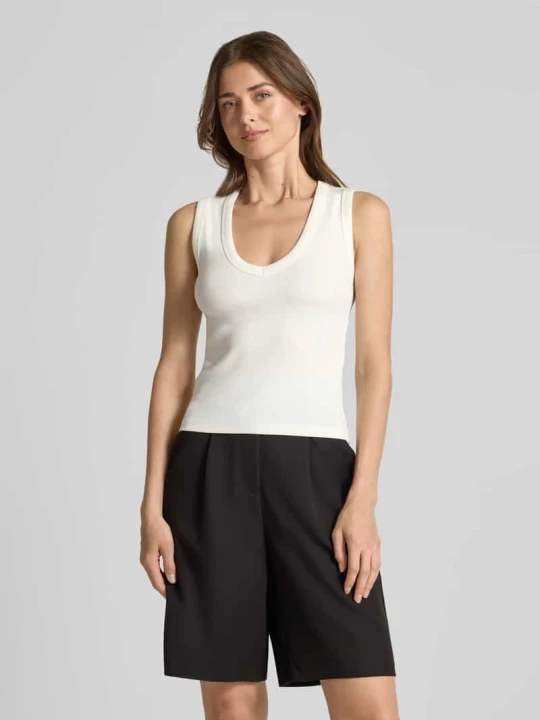 Zdjęcie produktu Top na ramiączkach o kroju slim fit z mieszanki bawełny model 'CHLOE' Vero Moda Biały