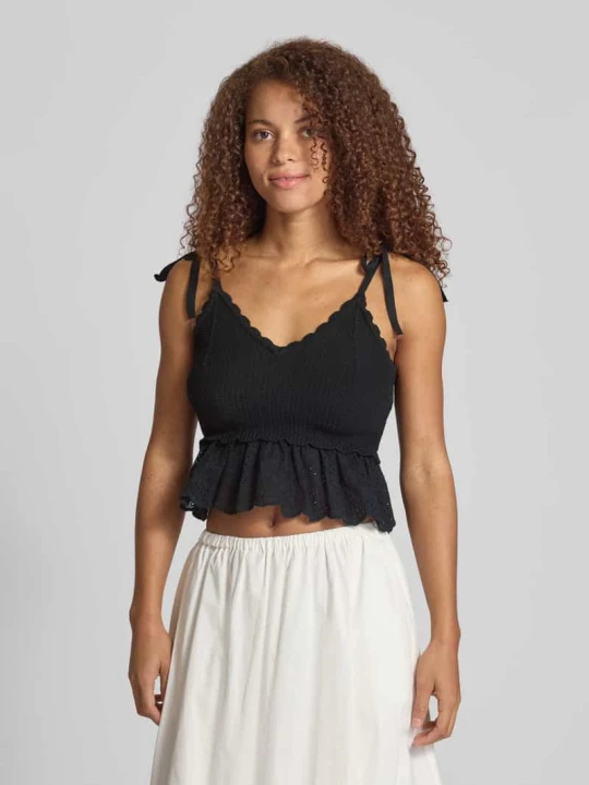 Zdjęcie produktu Top na ramiączkach o kroju slim fit z mieszanki bawełny model ‘KRISTIN’ Only Czarny
