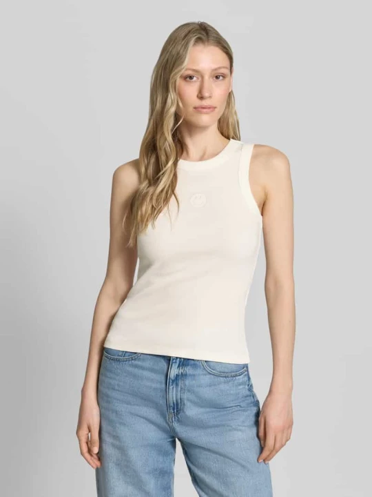 Zdjęcie produktu Top na ramiączkach o kroju slim fit z mieszanki bawełny model 'SMILE CAISA TANK TOP' Vero Moda Biały