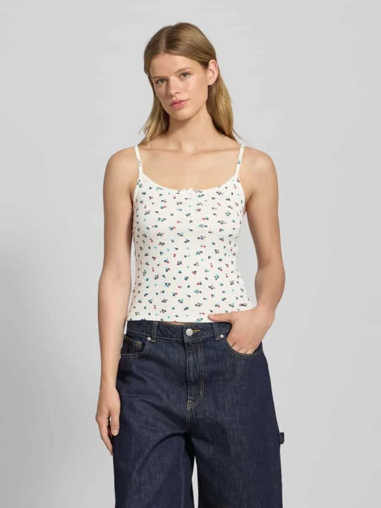 Zdjęcie produktu Top na ramiączkach o kroju slim fit z mieszanki bawełny Tommy Jeans Złamany biały
