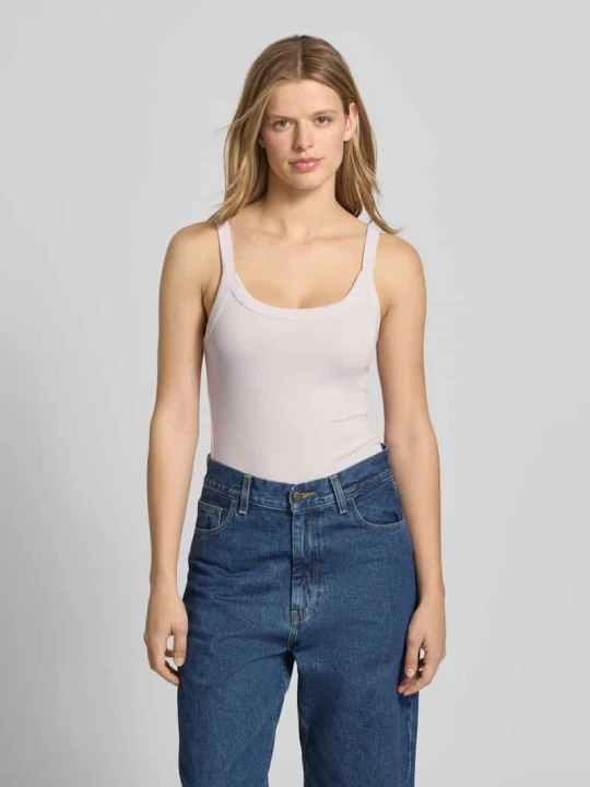Zdjęcie produktu Top na ramiączkach w efekcie prążkowania Gina Tricot Jasnofioletowy