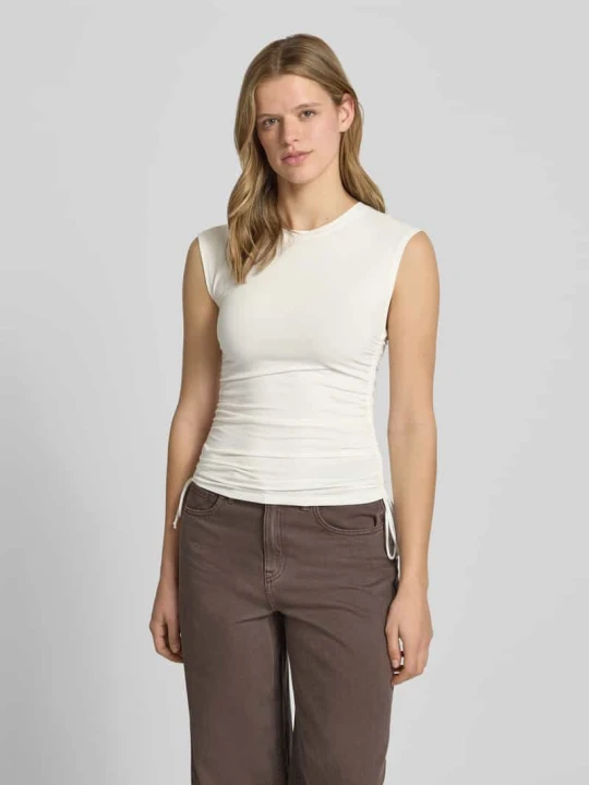 Zdjęcie produktu Top na ramiączkach z bocznymi marszczeniami model 'GURI' Topshop Złamany biały