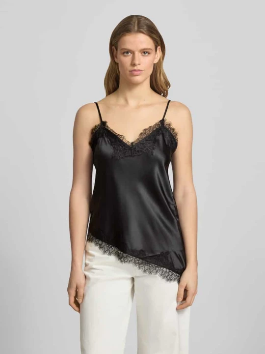 Zdjęcie produktu Top na ramiączkach z satyny w kroju shaped fit model 'BELLA' Only Czarny