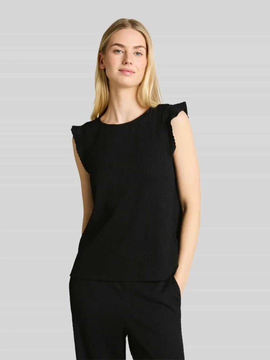 Zdjęcie produktu Top o kroju loose fit w pomarszczonej fakturze Tom Tailor Czarny