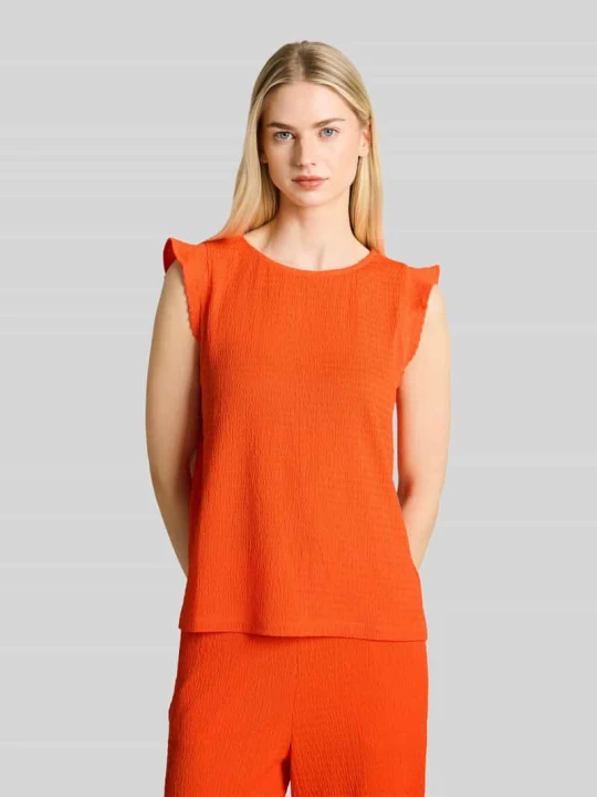 Zdjęcie produktu Top o kroju loose fit w pomarszczonej fakturze Tom Tailor Pomarańczowy