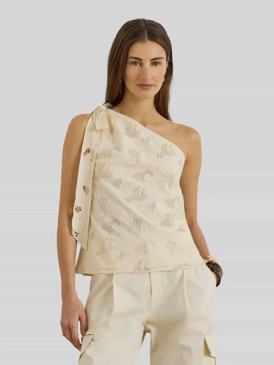 Zdjęcie produktu Top o kroju regular fit z czystej bawełny Lauren Ralph Lauren Piaskowy