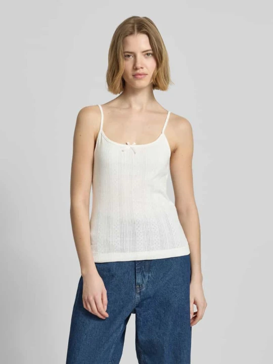 Zdjęcie produktu Top na ramiączkach o kroju regular fit z czystej bawełny model 'MARIE' Pieces Złamany biały