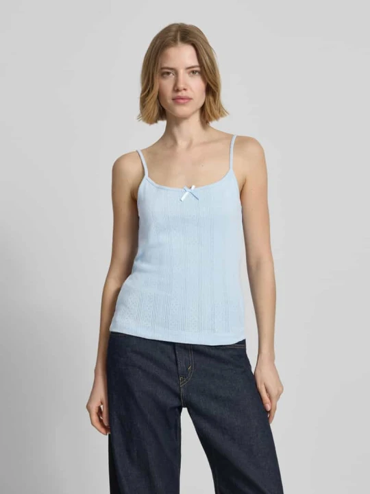 Zdjęcie produktu Top na ramiączkach o kroju regular fit z czystej bawełny model 'MARIE' Pieces Jasnoniebieski