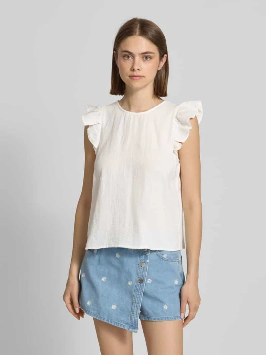 Zdjęcie produktu Top o kroju regular fit z czystej bawełny model 'SASTINA' Pieces Biały