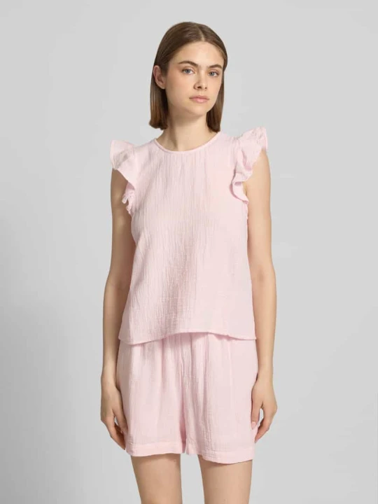 Zdjęcie produktu Top o kroju regular fit z czystej bawełny model 'SASTINA' Pieces Różowy