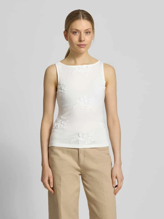 Zdjęcie produktu Top o kroju regular fit z dodatkiem bawełny model 'VIVIAN' Vero Moda Złamany biały