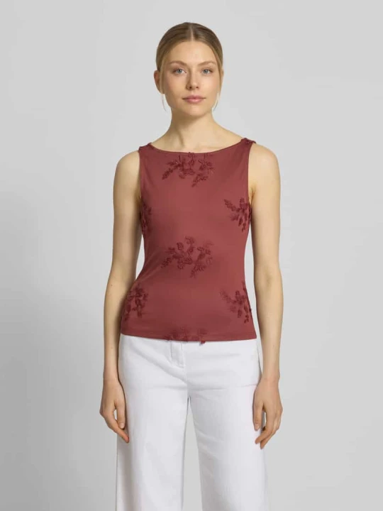 Zdjęcie produktu Top o kroju regular fit z dodatkiem bawełny model 'VIVIAN' Vero Moda Bordowy