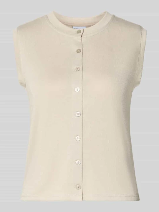 Zdjęcie produktu top o kroju regular fit z dodatkiem wiskozy model 'PIMI' Pieces Beżowy