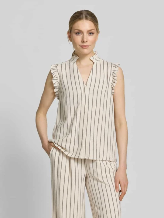 Zdjęcie produktu Top o kroju regular fit z domieszką lnu model 'VIVA' Selected