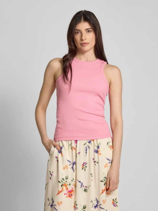 Zdjęcie produktu Top o kroju regular fit z drobnym prążkowaniem Tom Tailor Mocnoróżowy