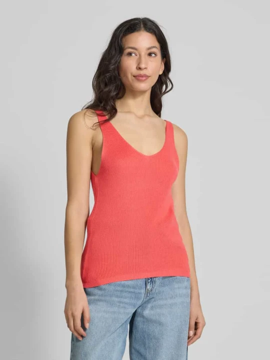 Zdjęcie produktu Top o kroju regular fit z imitacji dzianiny model ‘NEWLEX’ Vero Moda Jasnoczerwony