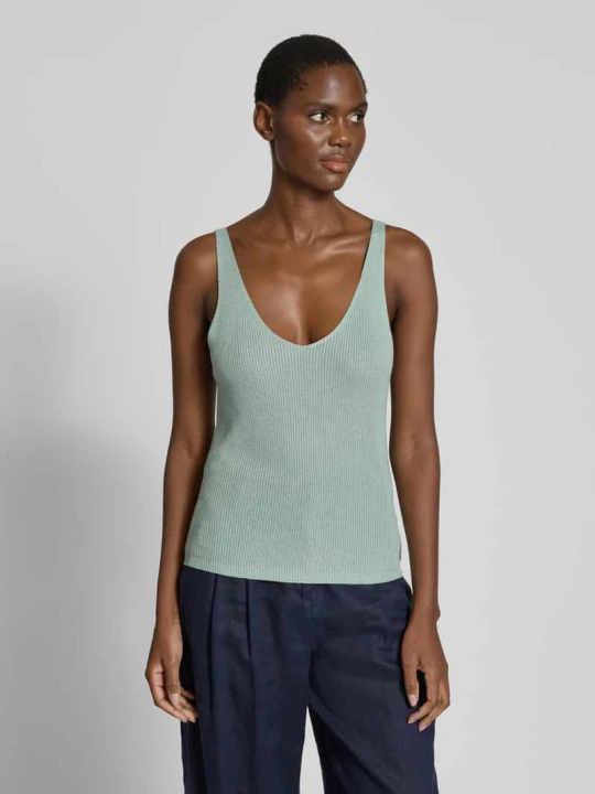 Zdjęcie produktu Top o kroju regular fit z imitacji dzianiny model ‘NEWLEX’ Vero Moda Trzcinowy