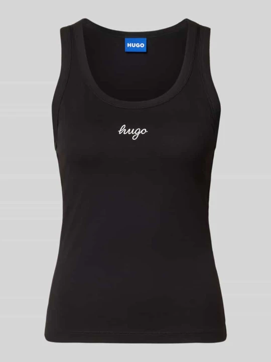Zdjęcie produktu Top o kroju regular fit z mieszanki bawełny model 'Damatank_B' Hugo Czarny