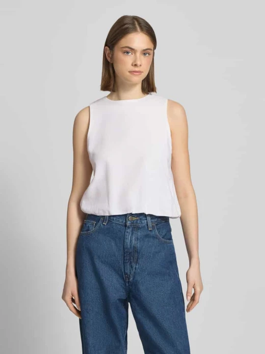 Zdjęcie produktu Top o kroju regular fit z mieszanki wiskozy i lnu model „GOA” Only Biały