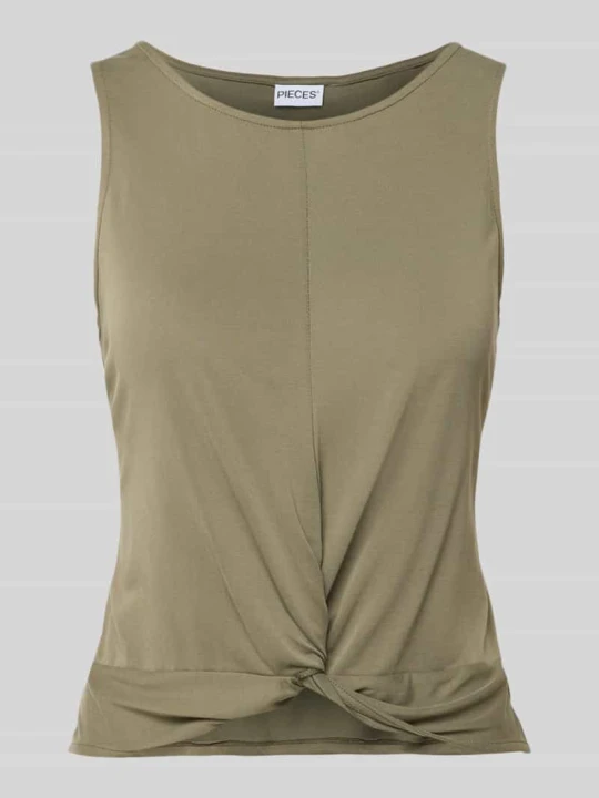 Zdjęcie produktu Top o kroju regular fit z mieszanki wiskozy model 'ANORA' Pieces Khaki