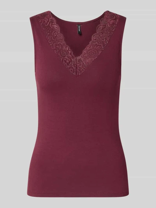 Zdjęcie produktu Top o kroju regular fit z mieszanki wiskozy model 'ROSA' Vero Moda Bordowy