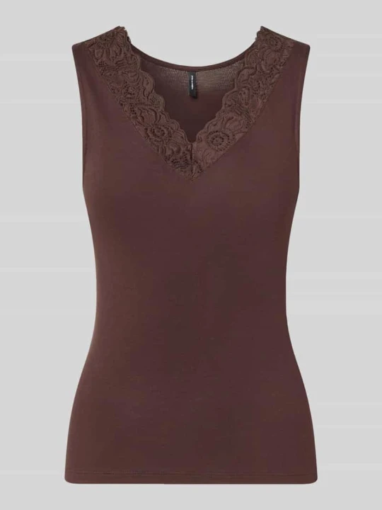 Zdjęcie produktu Top o kroju regular fit z mieszanki wiskozy model 'ROSA' Vero Moda Czekoladowy