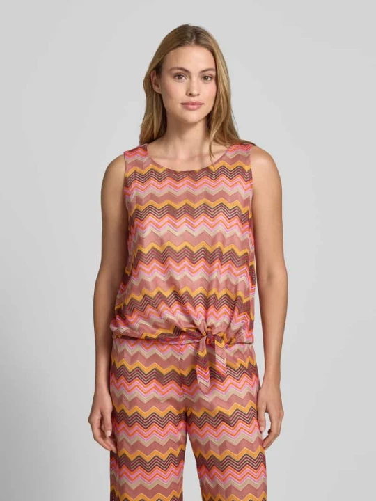 Zdjęcie produktu Top o kroju relaxed fit w ażurowym wyglądzie model 'Toffee' milano italy Jasnobrązowy